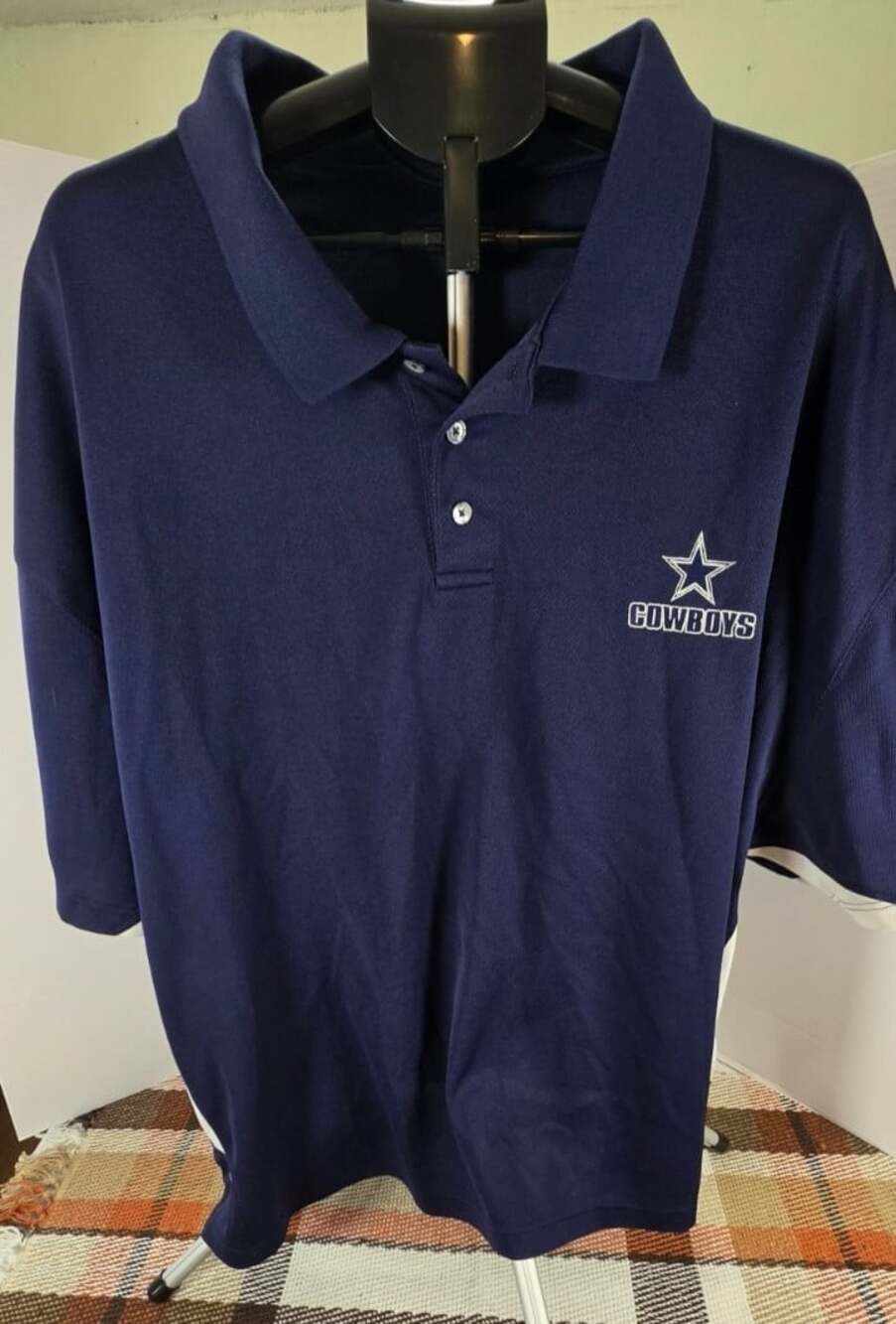 Dallas Cowboys NFL Men's Polo Shirt Size XL Navy Blue Embroidered Logo S-Sleeve